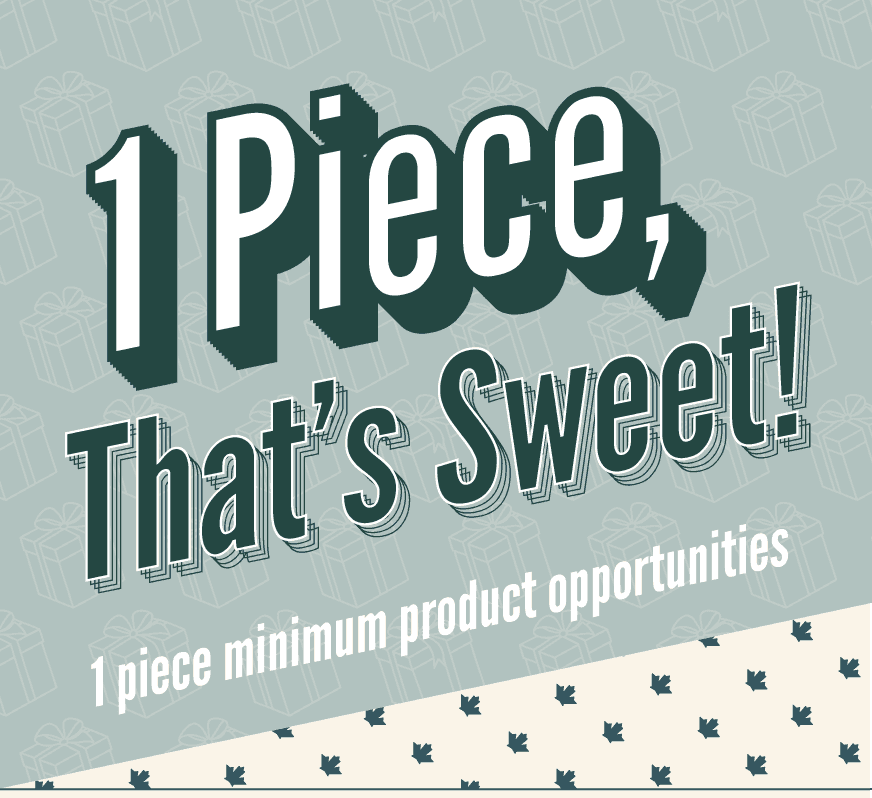 1 Piece Minimums: Perfect For Holiday Gifting