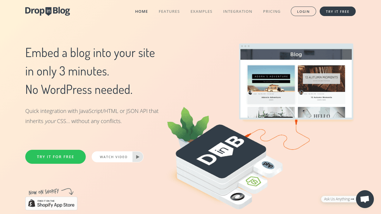 DropInBlog homepage