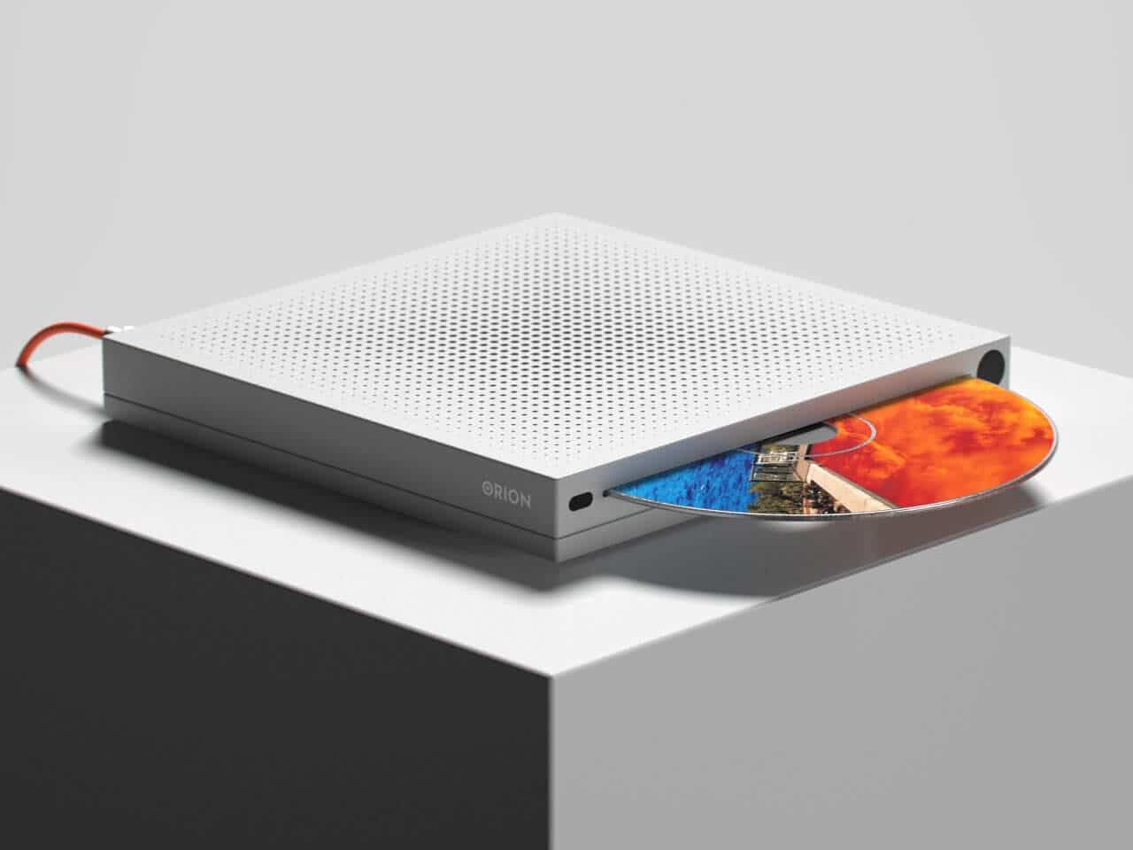 Orion CD player concept, sleek metal design