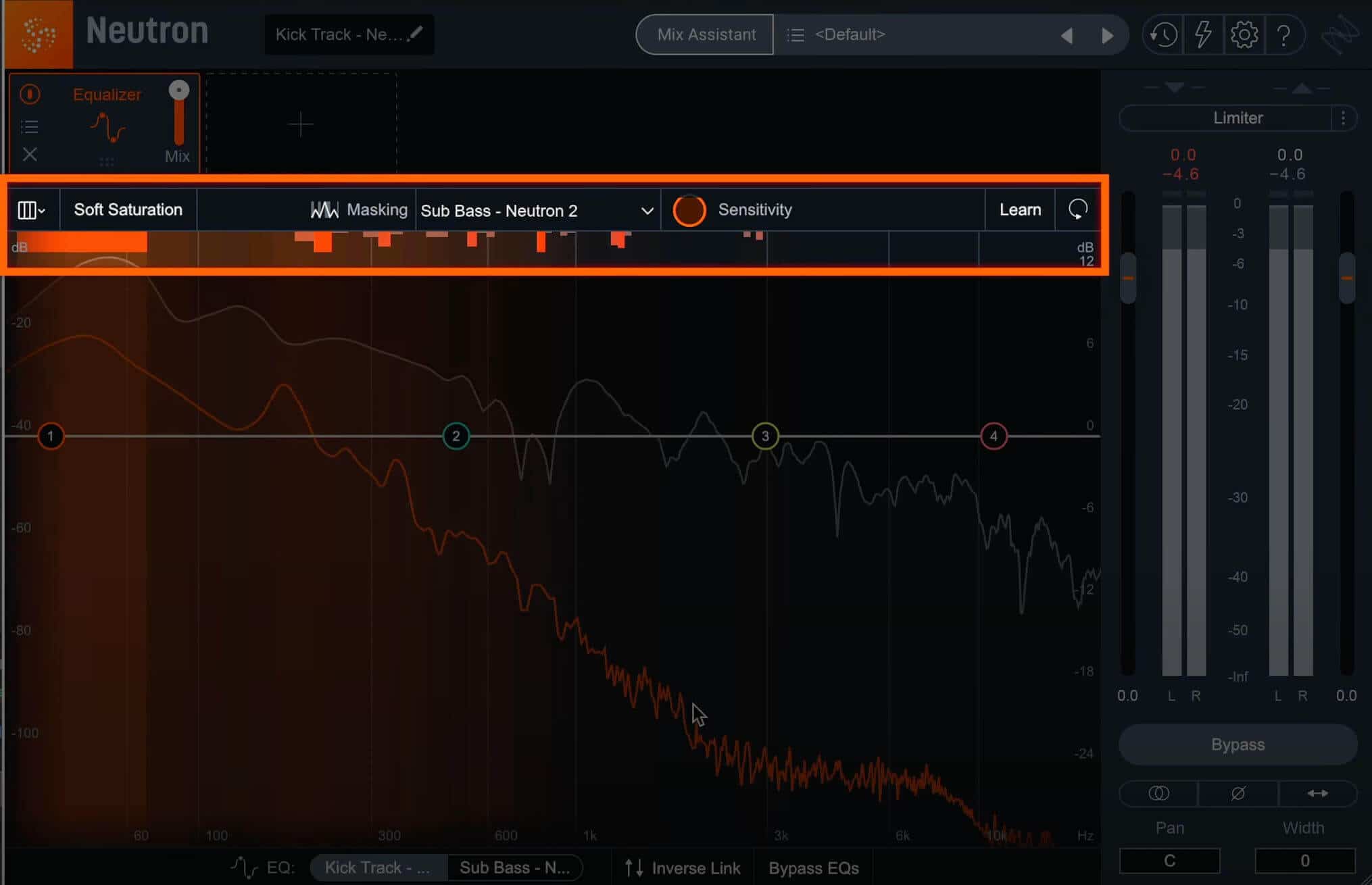 Increase the sensitivity level to see a histogram of the masking over time