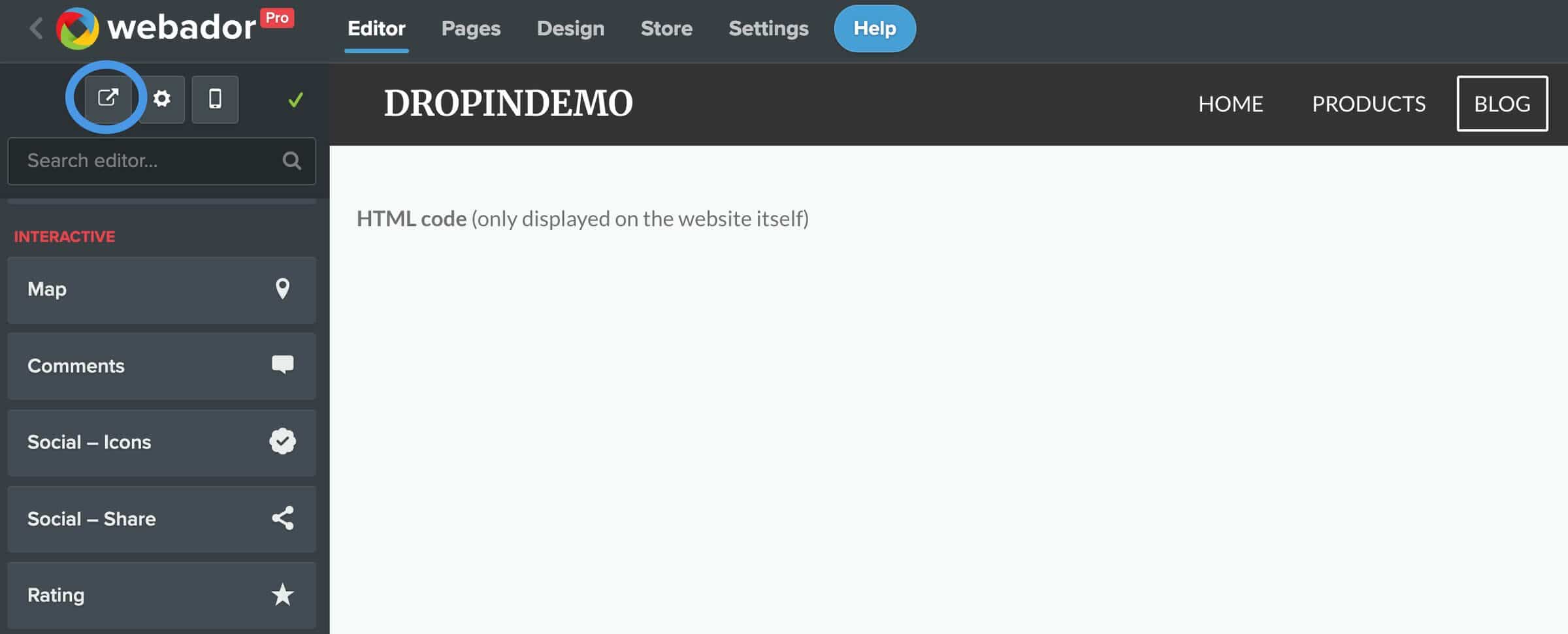 Webador blog install step