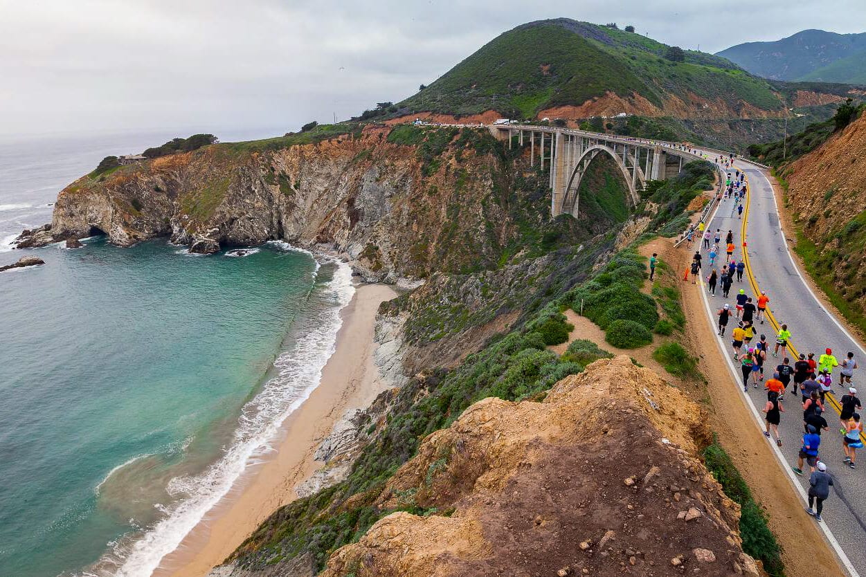 At the start line with Big Sur Marathon