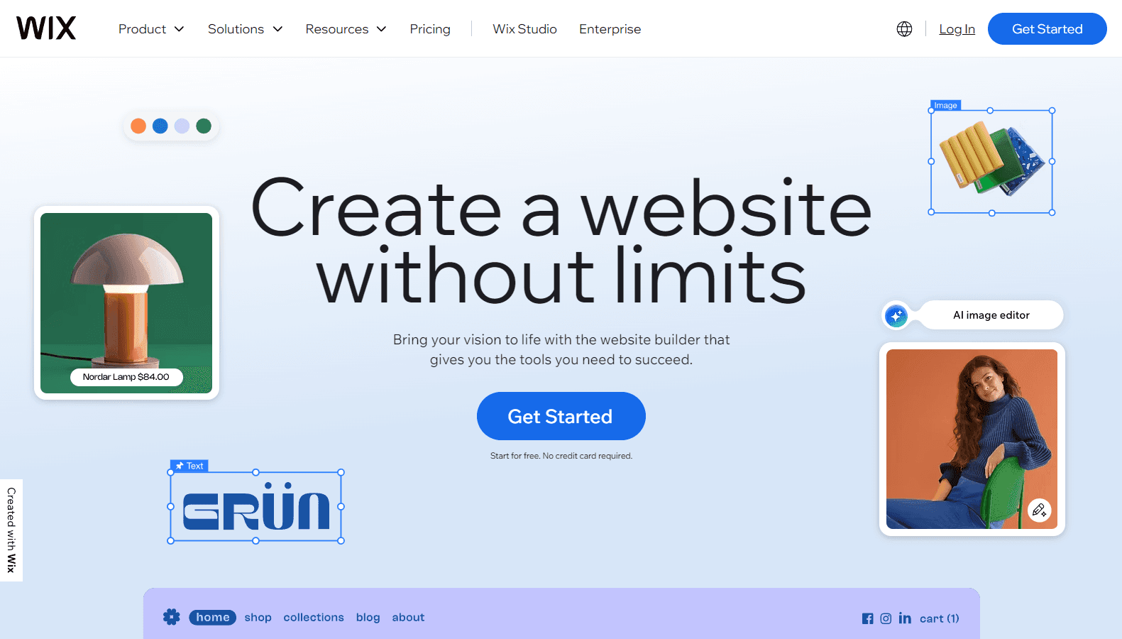 Wix homepage