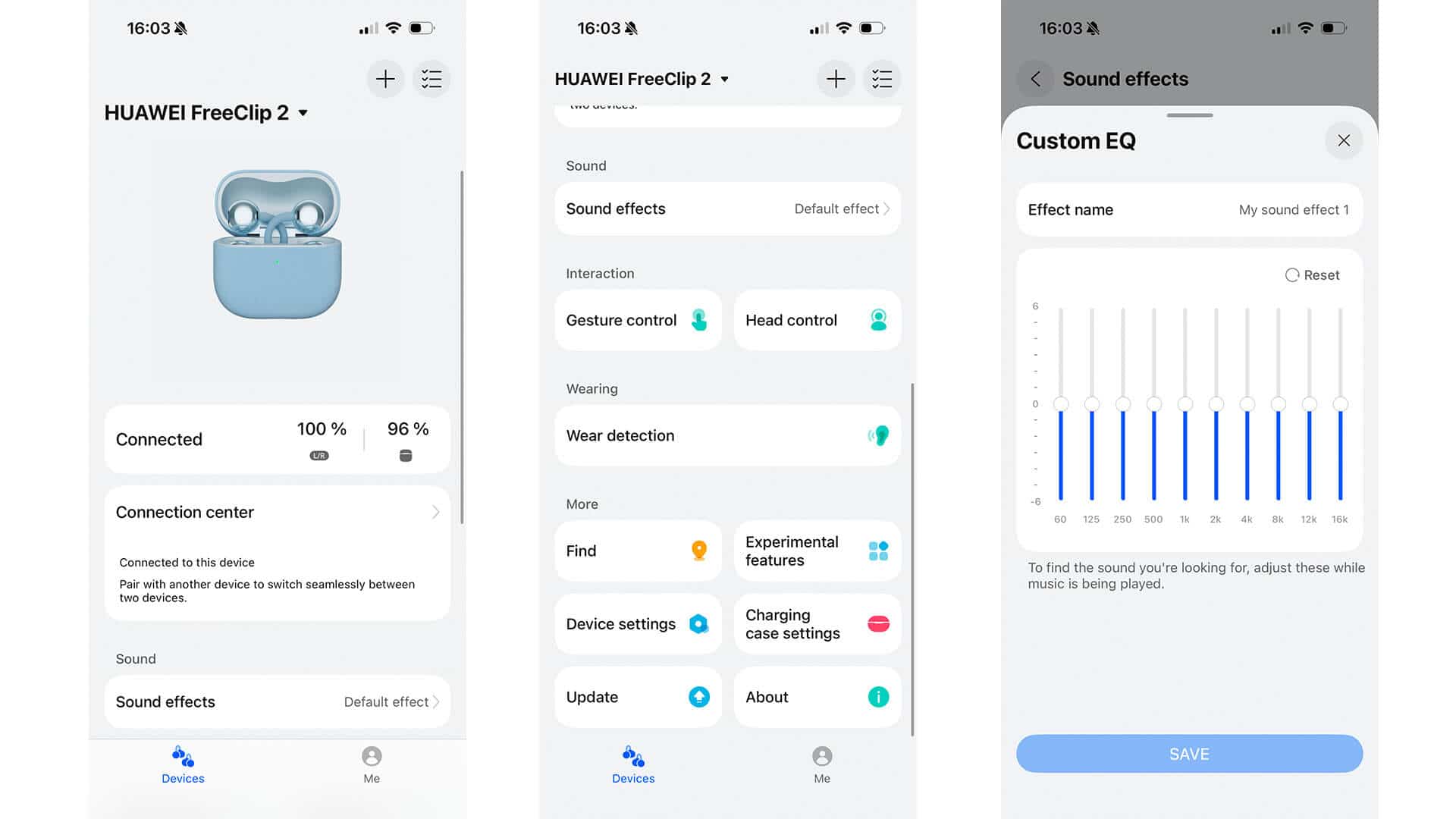 Intuitive touch controls on FreeClip 2’s comfort bean