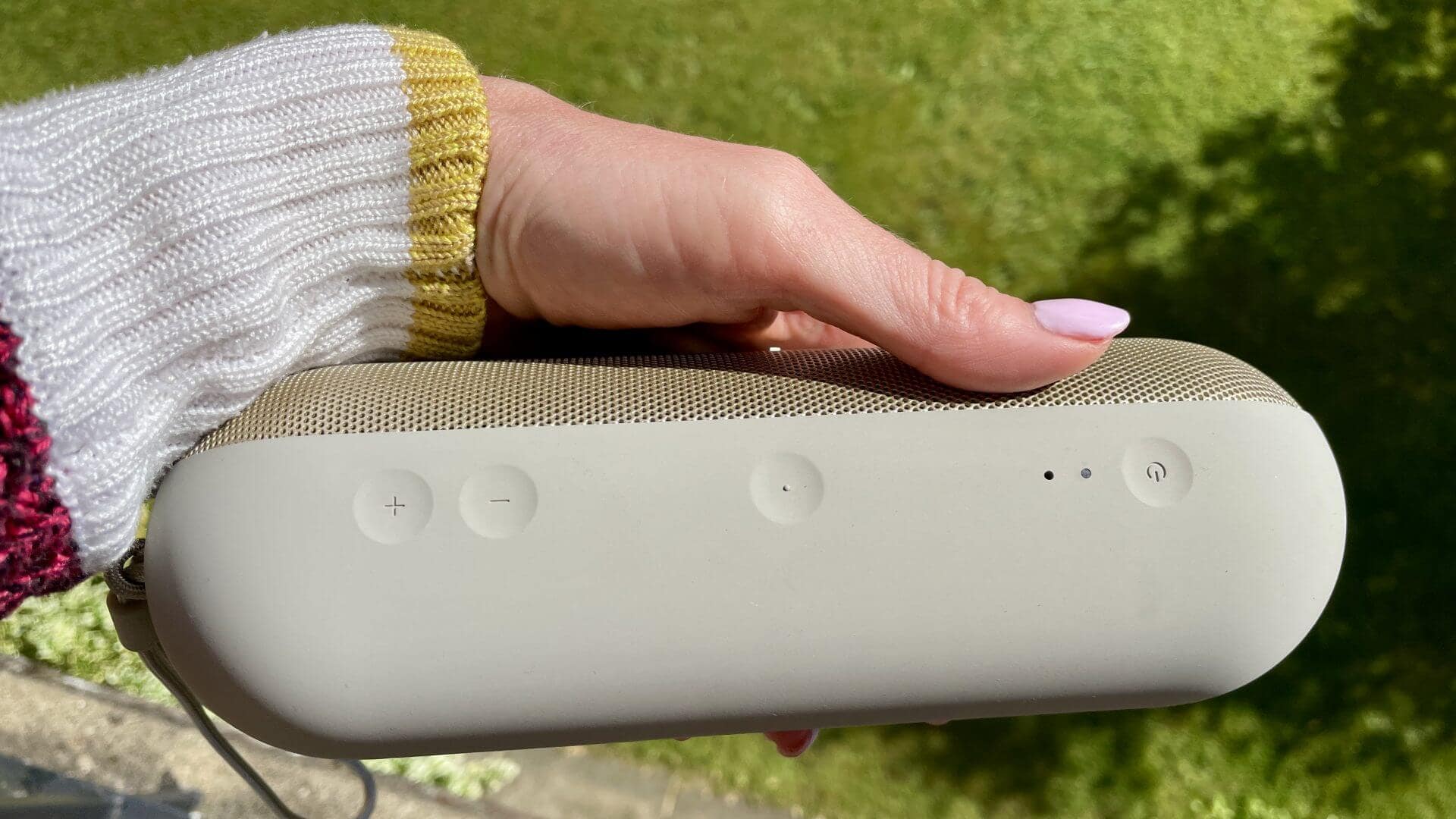 Beats Pill angled view in sunlight