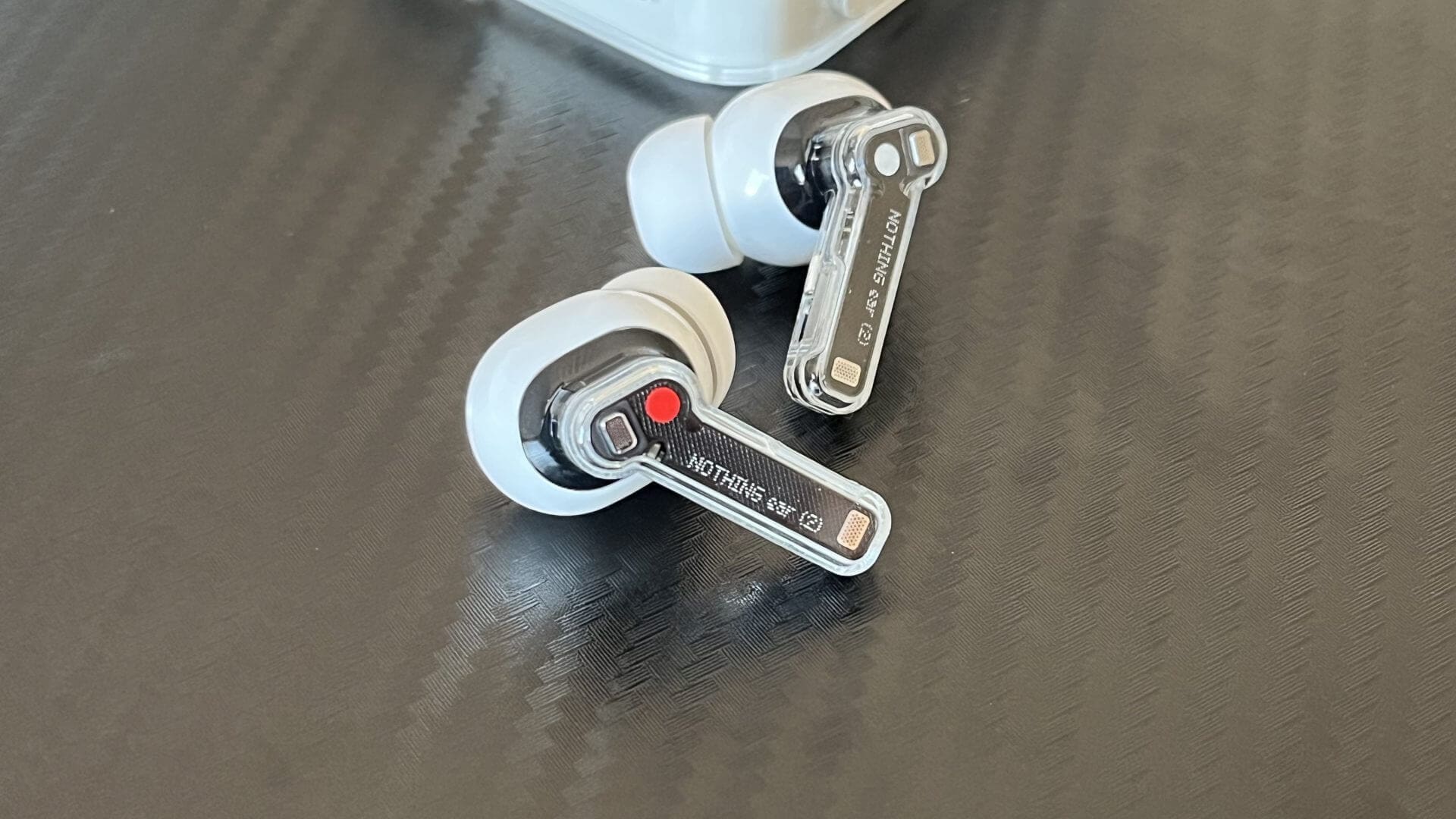 Nothing Ear (2) earbuds close-up