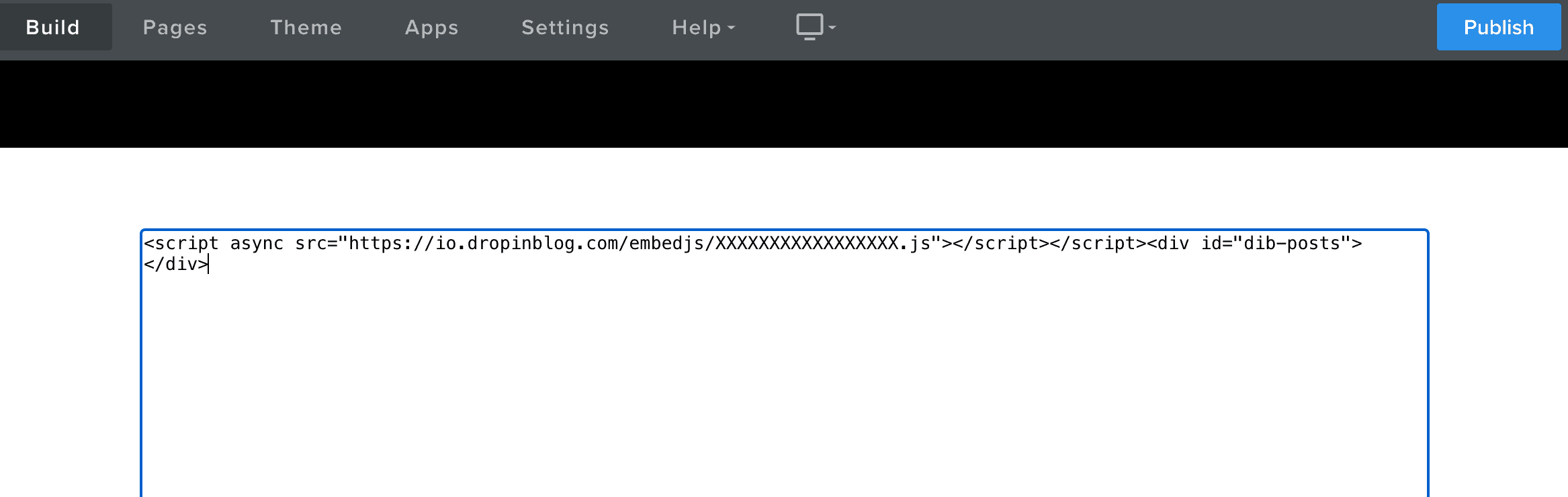 Weebly blog install step