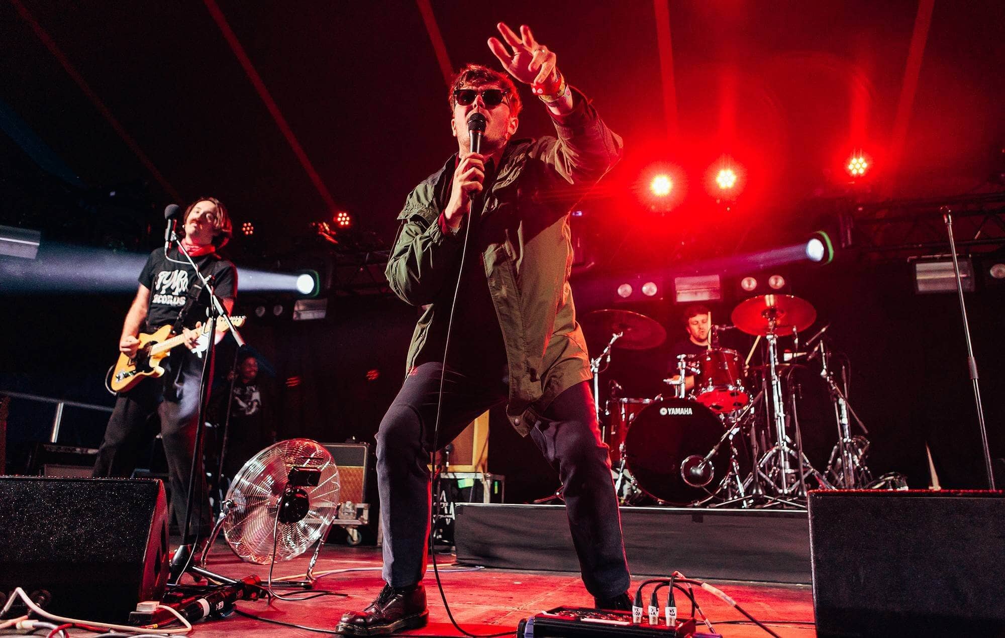 Yard Act performing at Glastonbury 2022, photo by Andy Ford