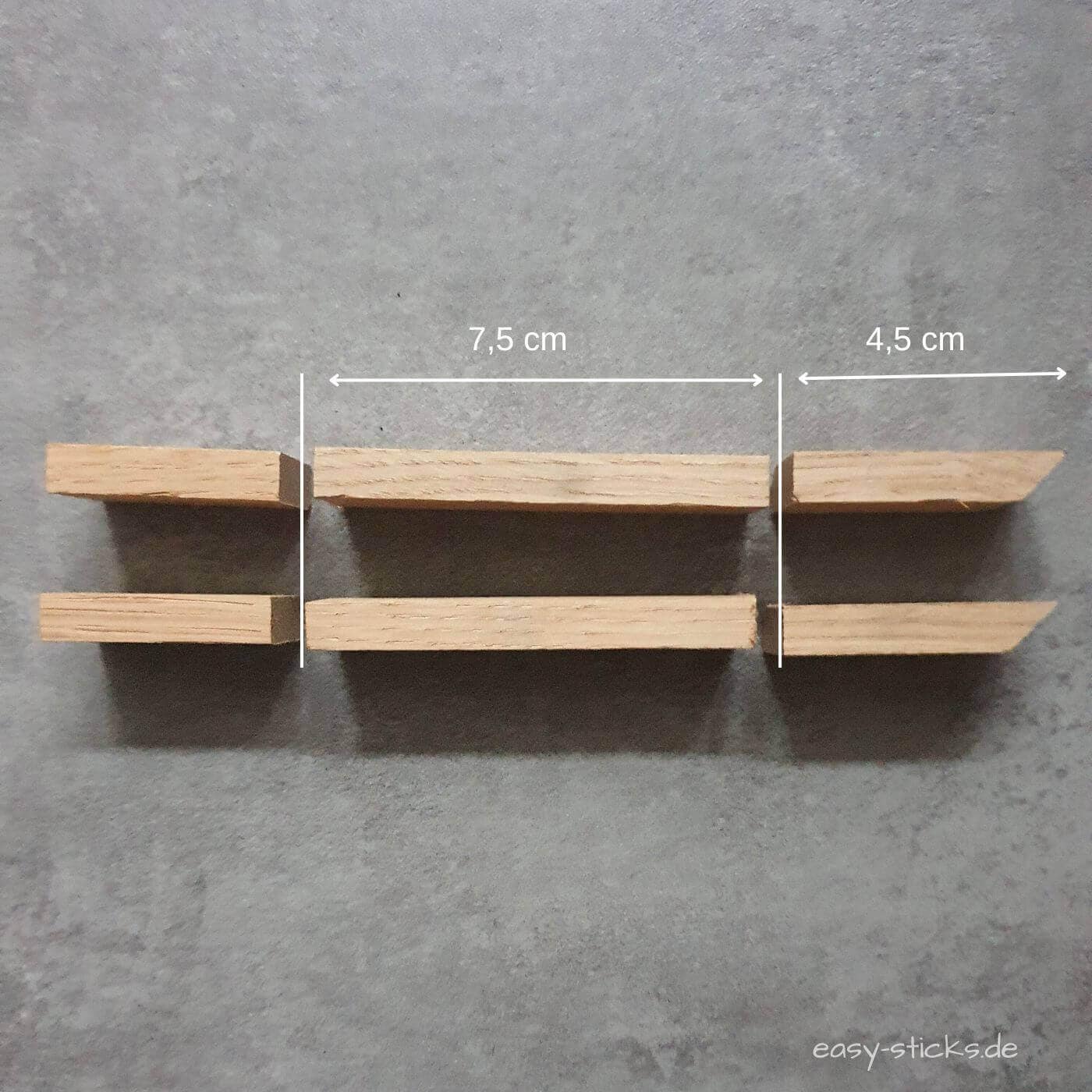 Kürzen der Klötzchen für den DIY Schlitten