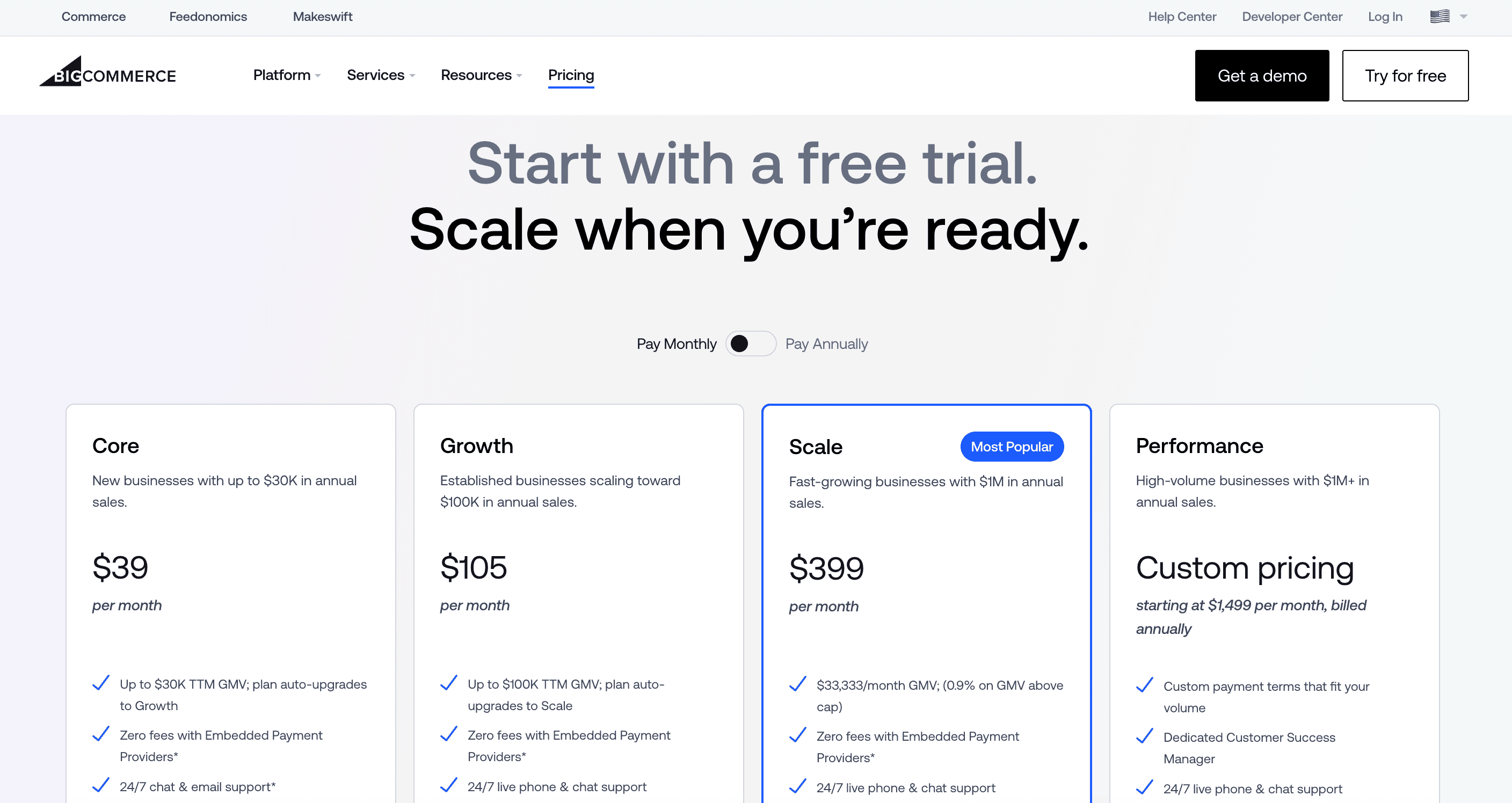BigCommerce pricing