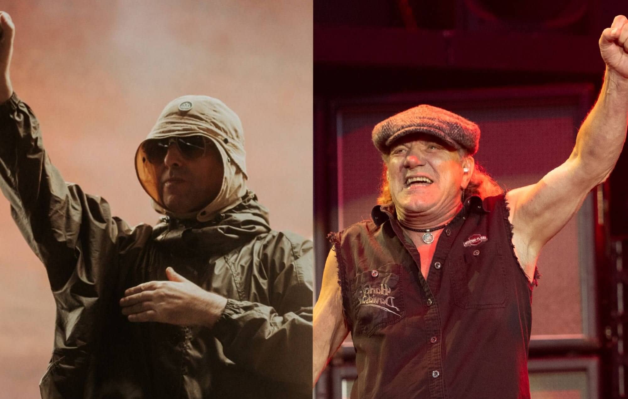 Oasis’ Liam Gallagher and AC/DC’s Brian Johnson