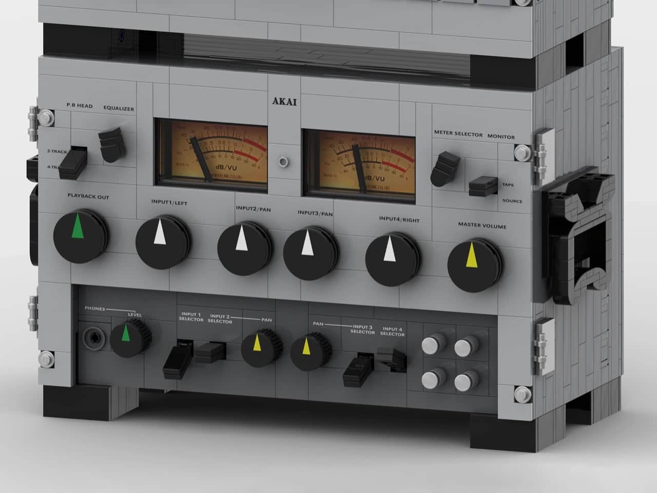LEGO reel mechanism and vintage-inspired front controls