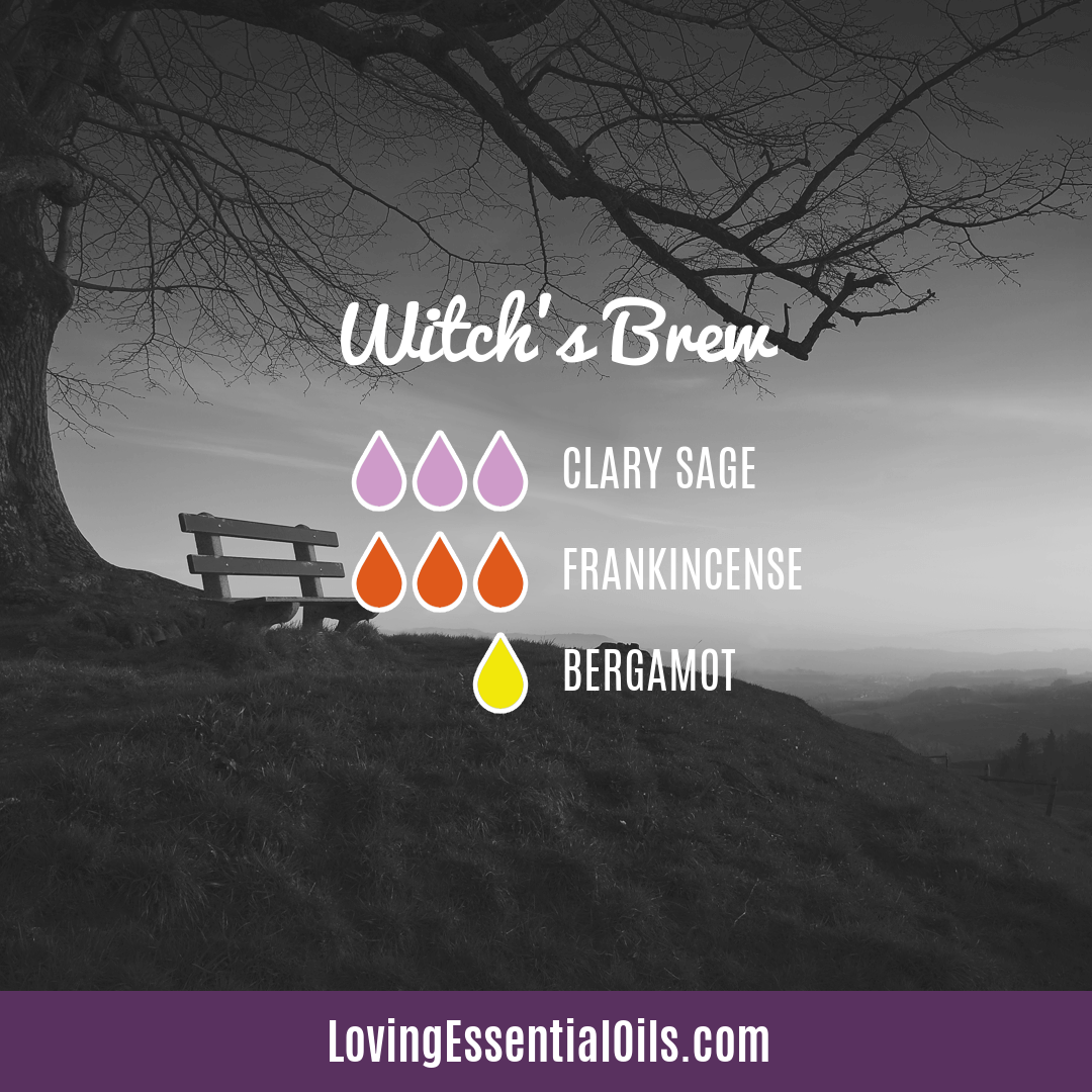 Witch's Brew Halloween diffuser blend with clary sage, frankincense and bergamot by Loving Essential Oils