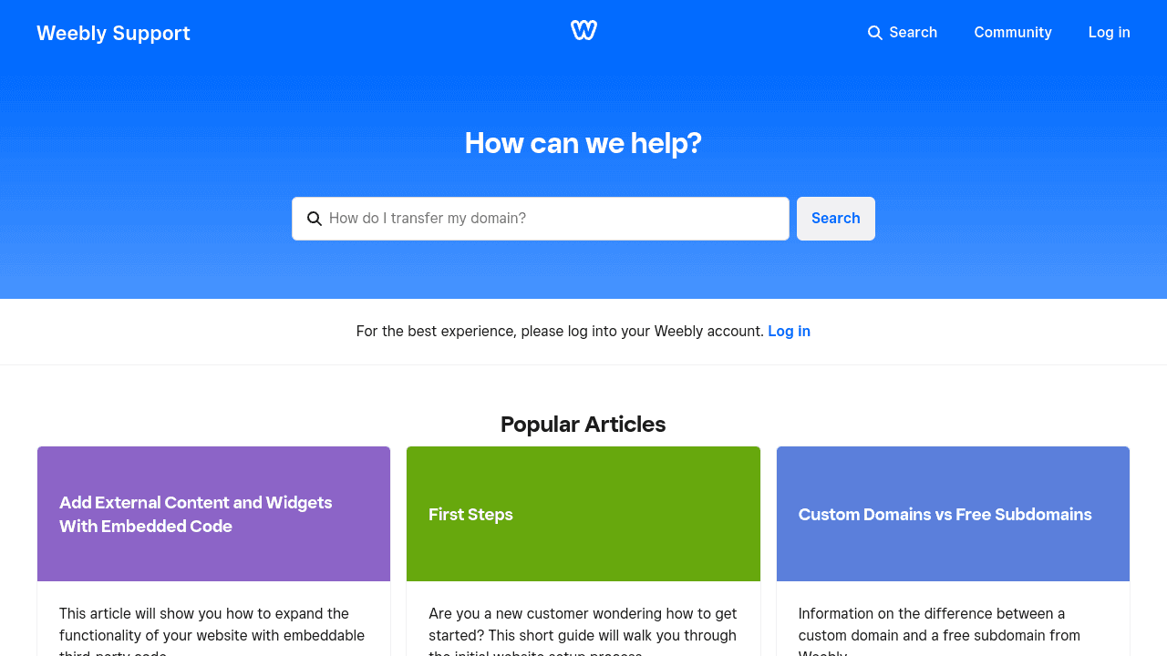 Weebly customer support