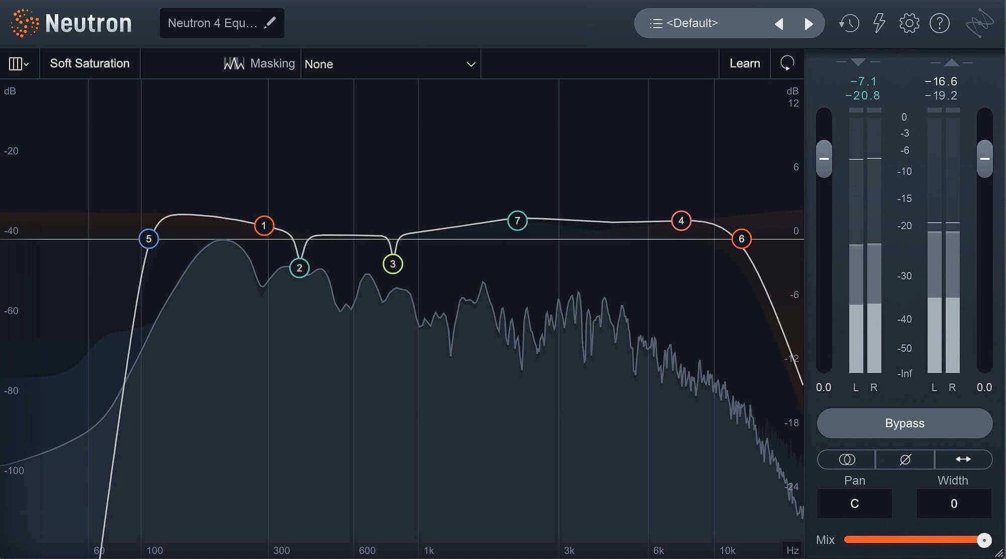 EQ settings on DrumLab snare