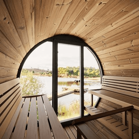 Interior of SaunaLife Model EE8G Sauna Barrel