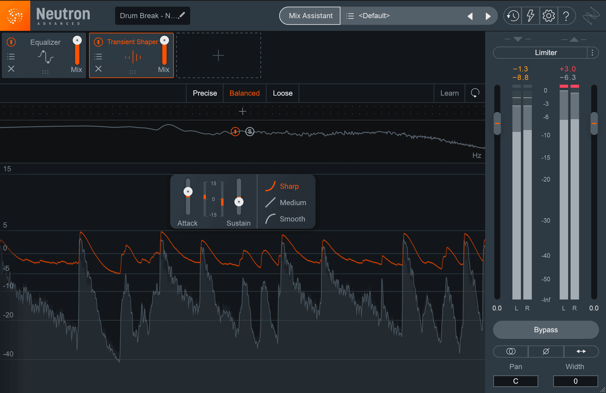 Punchy drum settings for Transient Shaper