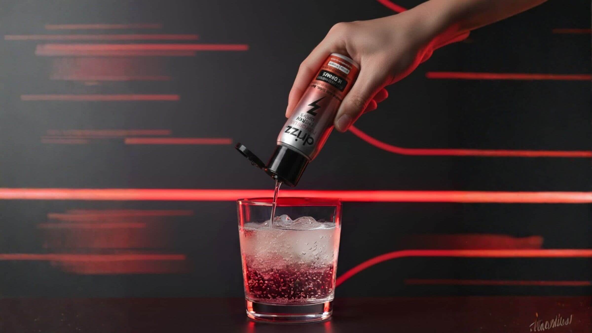 Drizz Energy Drops being added to clear water - flavorless and invisible