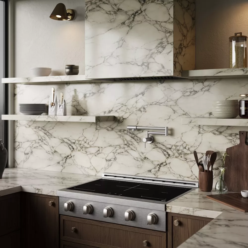 Cooktops vs. Rangetops: Induction rangetop in custom kitchen.