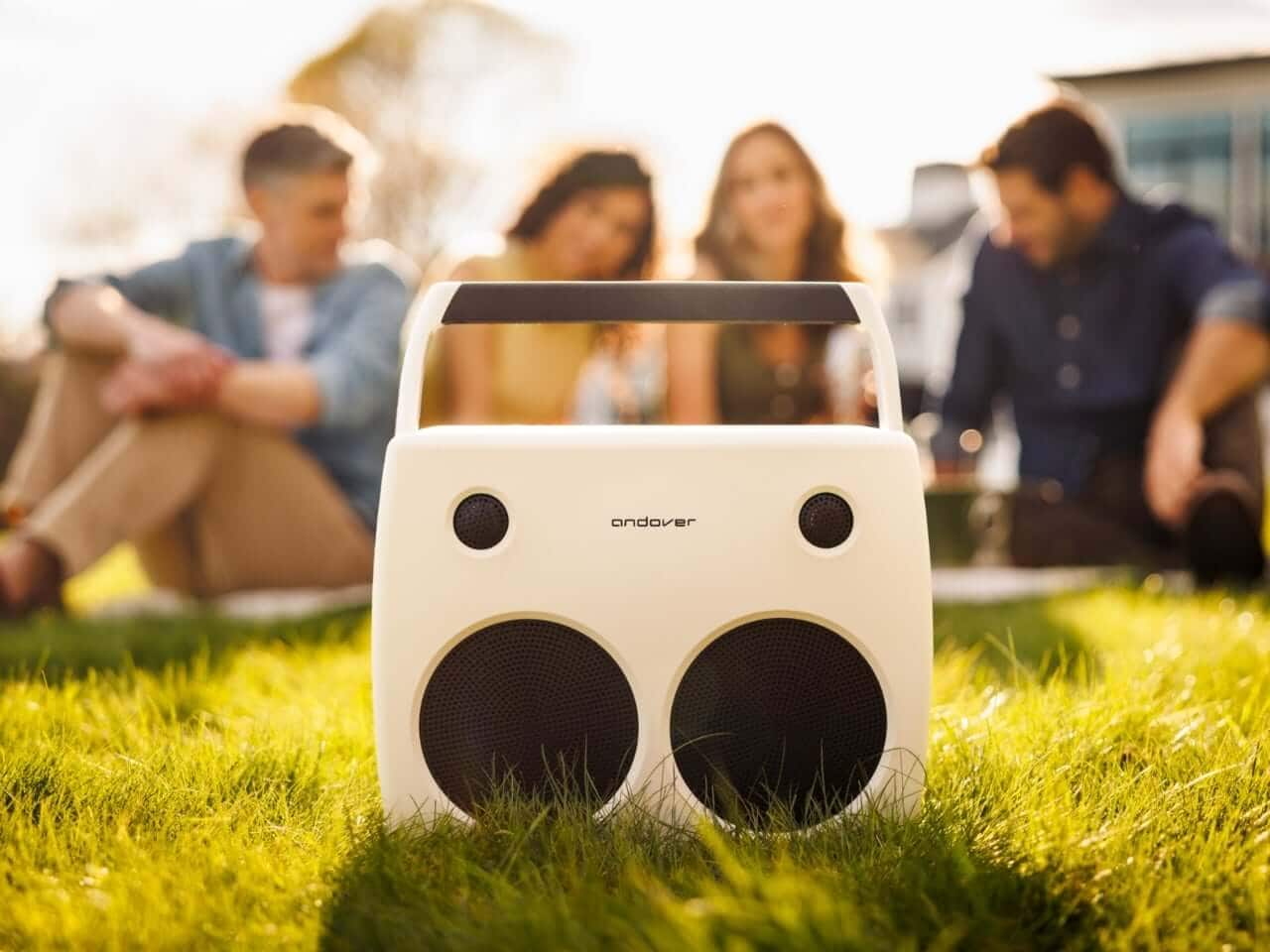 Close-up view of the Andover FreePlay speaker design