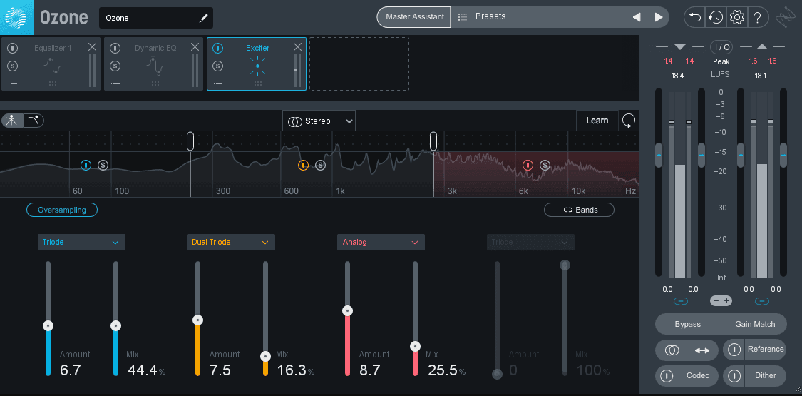 Exciter module in Ozone Pro