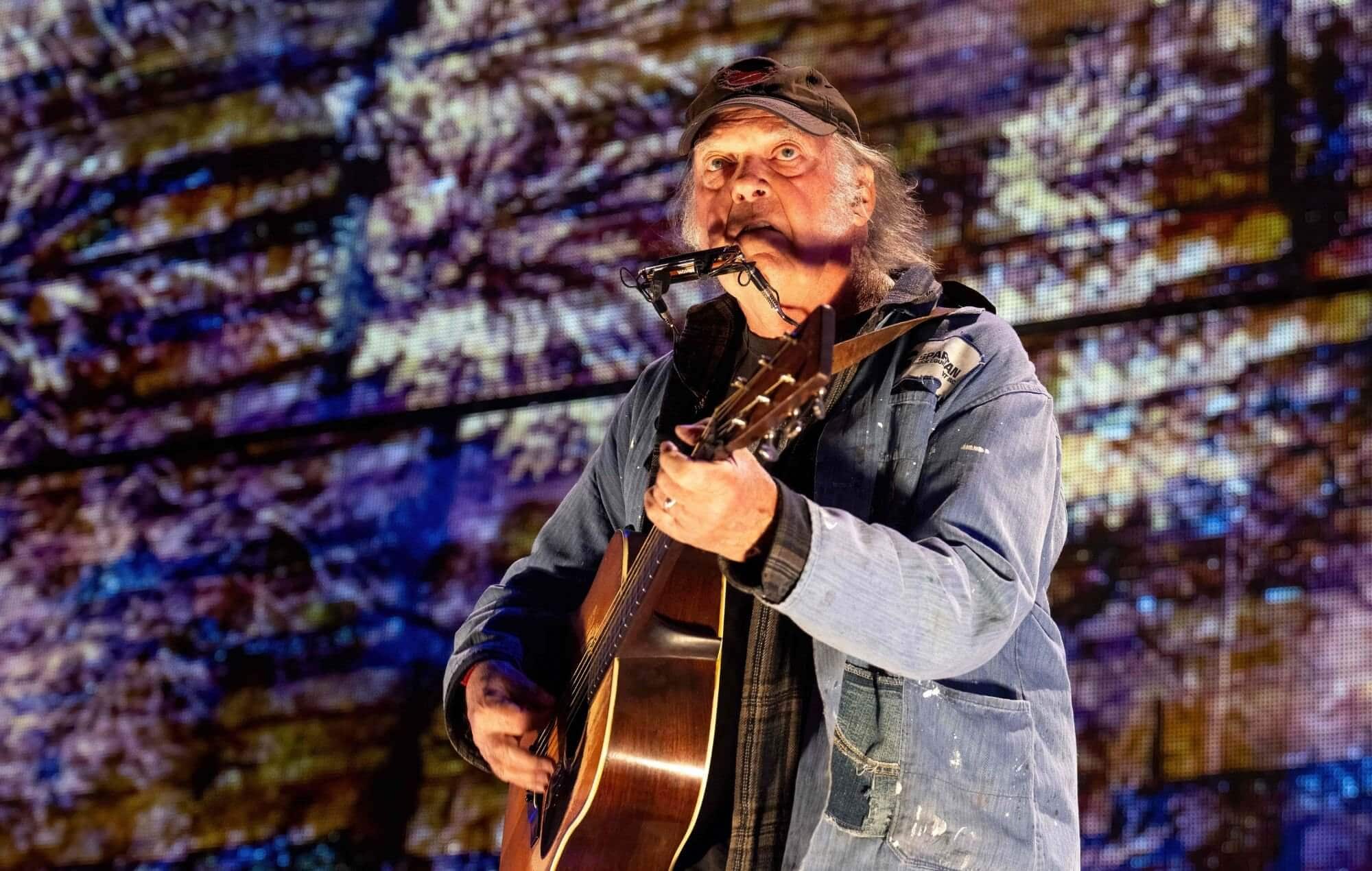 Neil Young performs in 2023