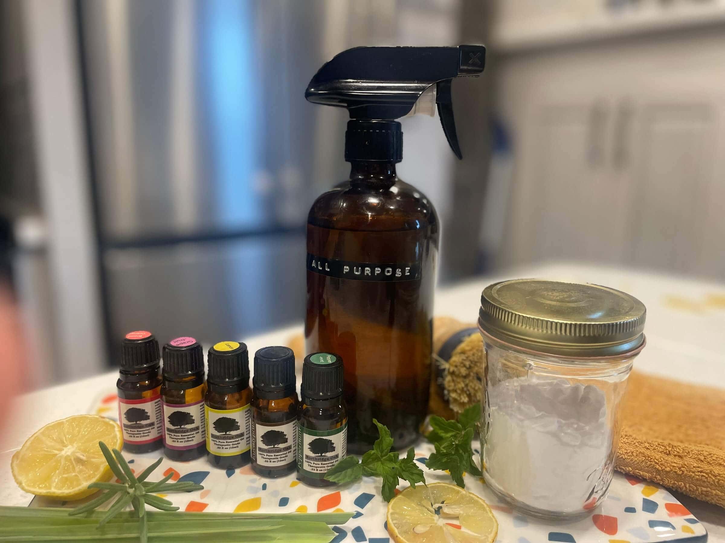 Natural cleaning products for house cleaners made with Northridge Oak essential oils