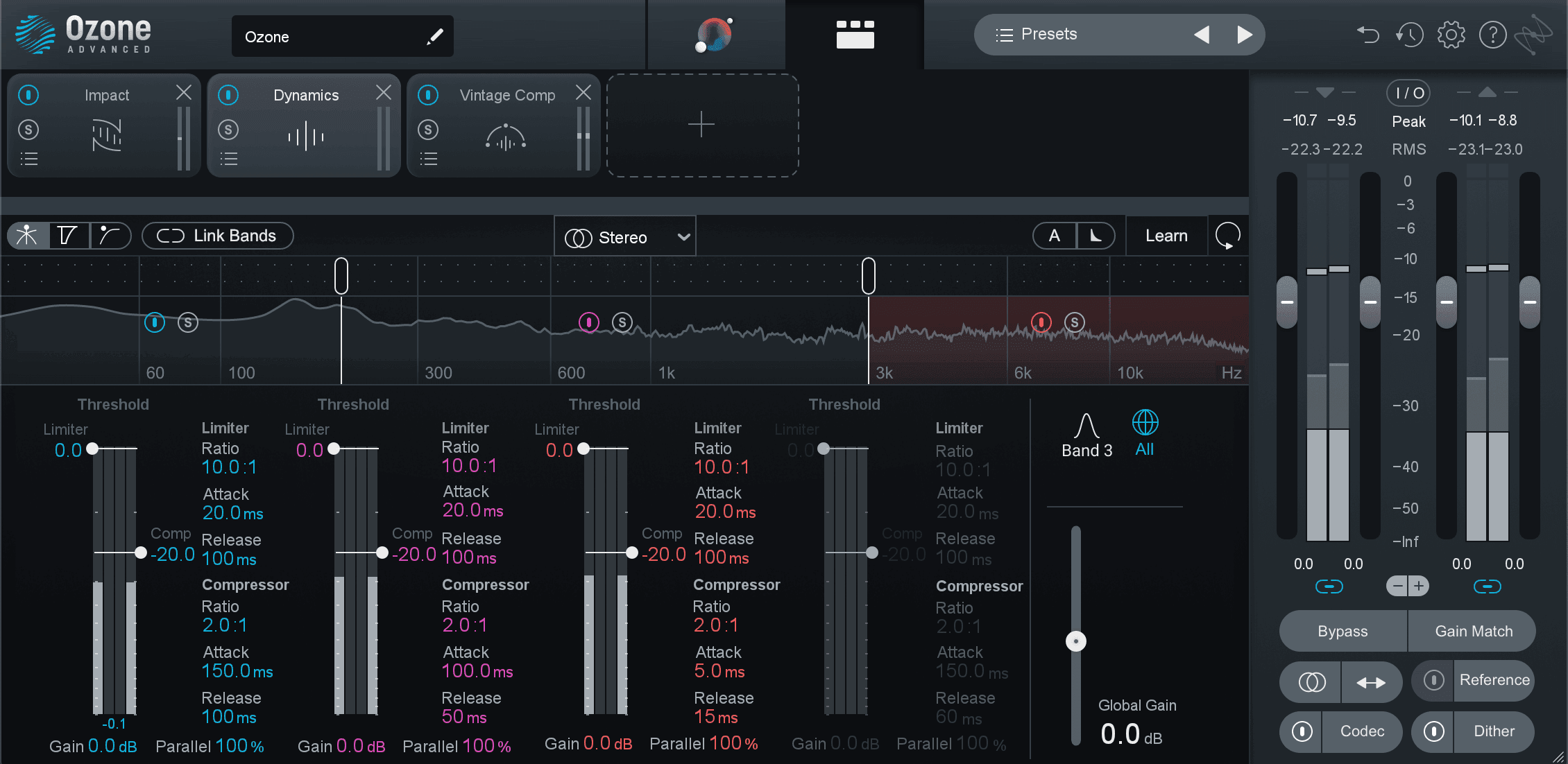 Ian’s 3-band starting preset for the Ozone Dynamics module