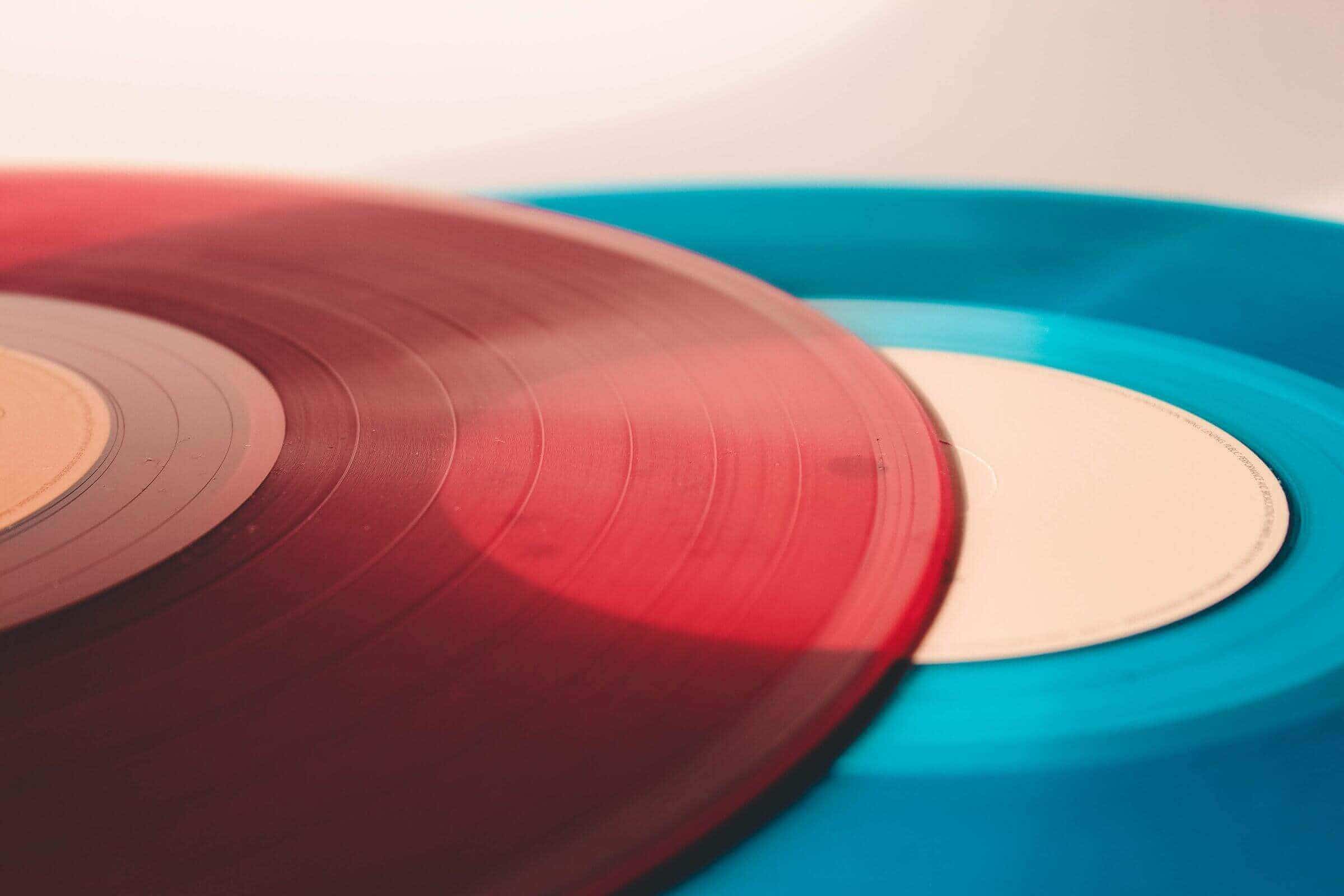 Colored vinyl records.