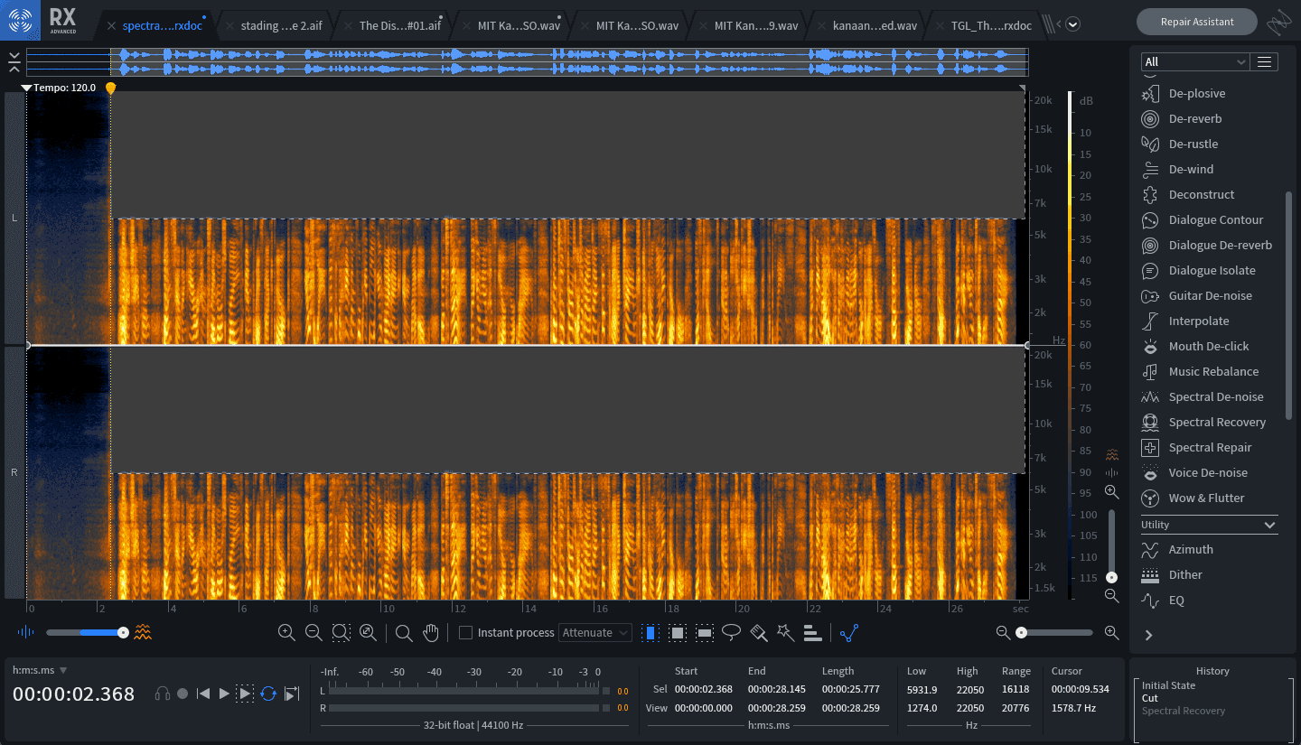 Cutting harsh frequencies in the recording