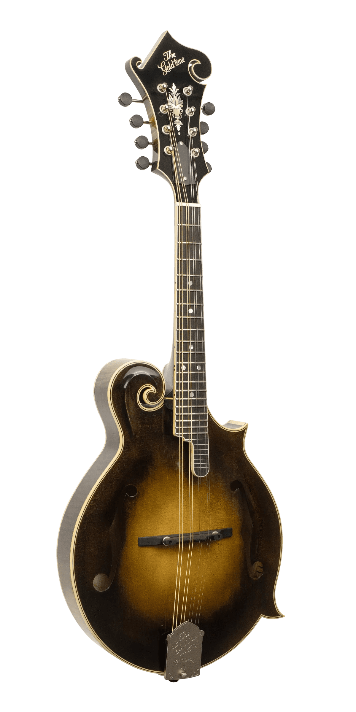 Gold Tone Super Cremona F-style mandolin in Antique Cremona shellac varnish with scroll and F-holes