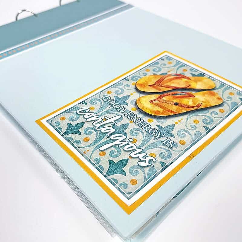 Create an Easy Eight Album featuring the Cabana Page Kit.