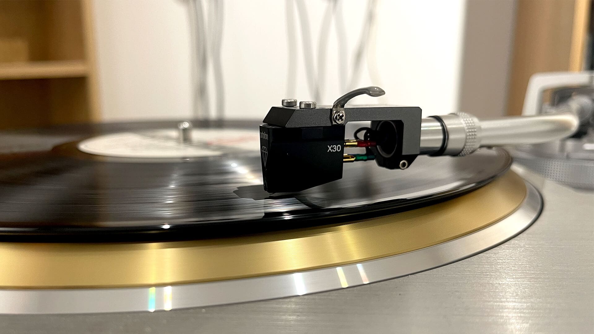 Ortofon MC X30 cartridge playing vinyl record