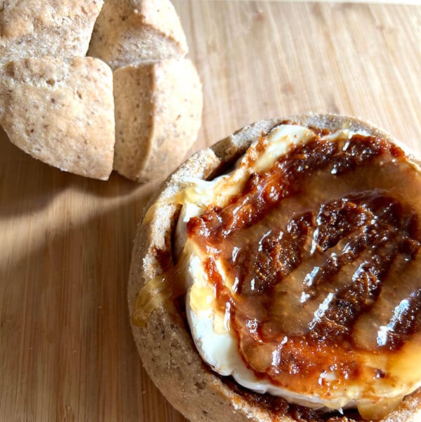 Baked Brie with Fig Jam & Honey Bread Bowl