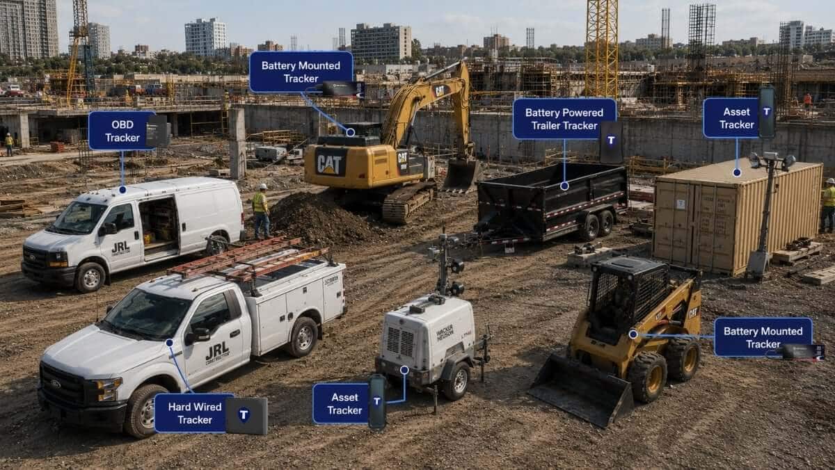 different GPS trackers for each asset for maximum coverage 