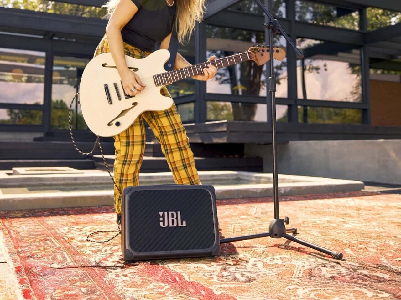 JBL BandBox AI Speaker with music stem control interface