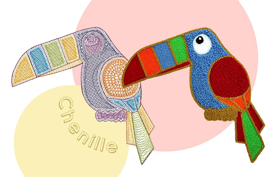 Traditional Chenille embroidery