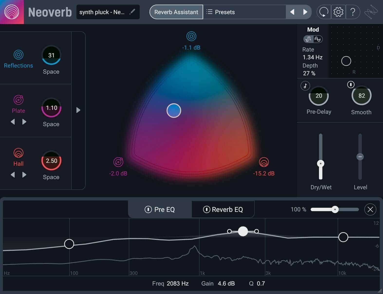 Create a reverb that fills the space without muddying the mix with Neoverb