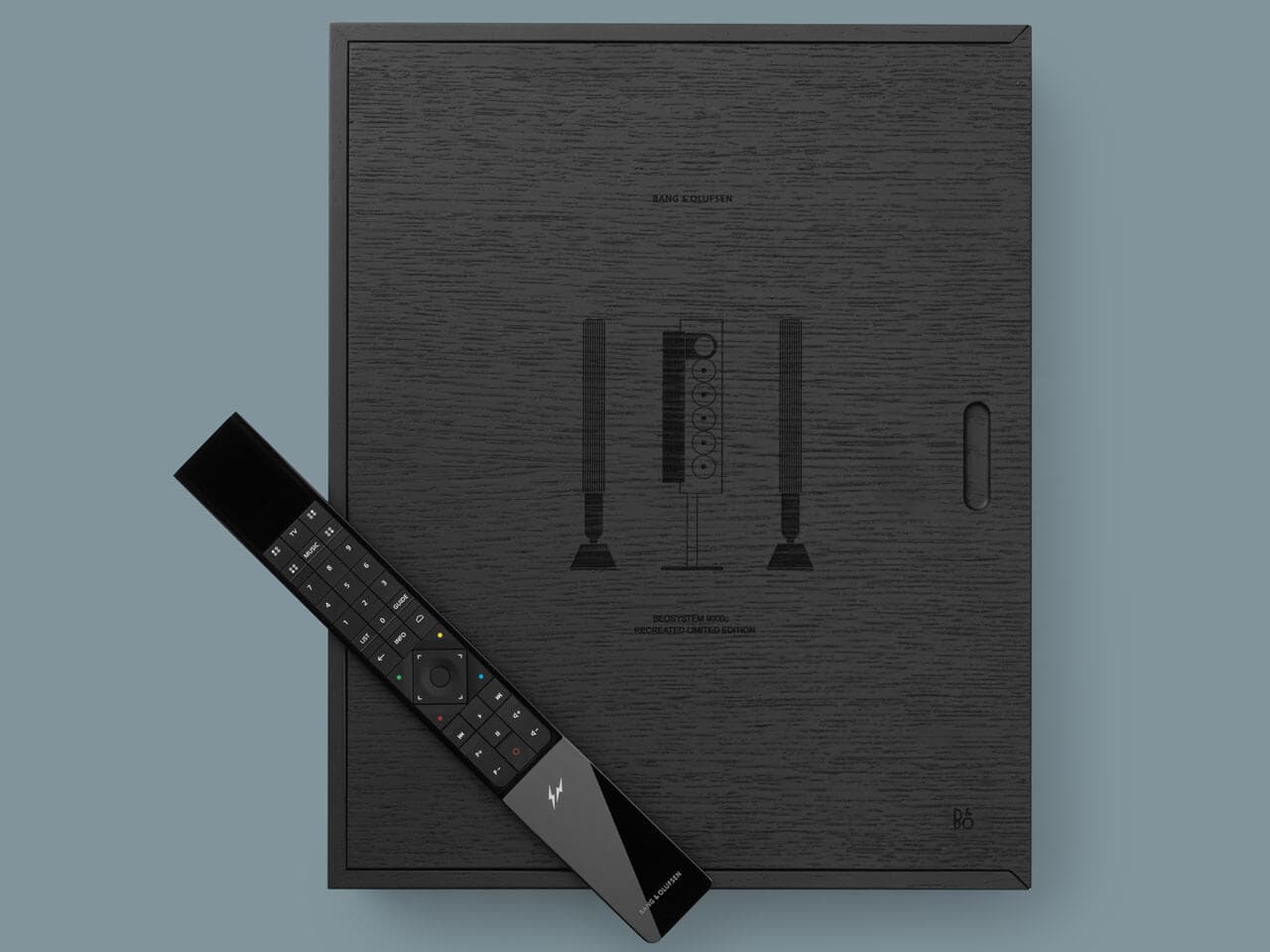 Remote and speaker close-up from Beosystem 9000c collaboration