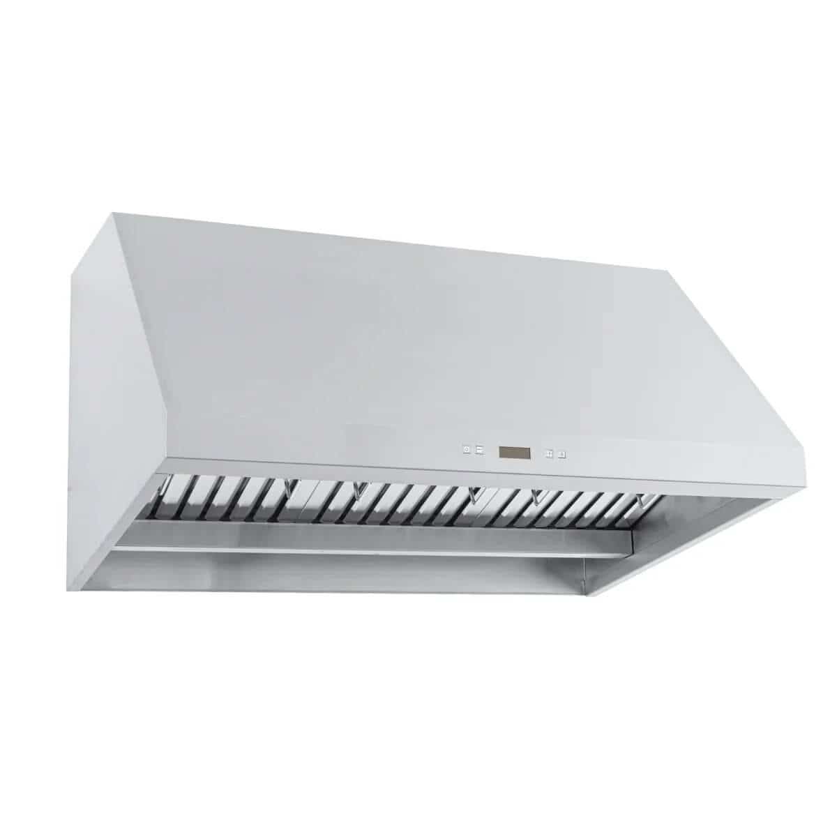 Proline Under Cabinet Ducted Range Hood in Stainless Steel with Size Options (PLFW 832) on a white background.