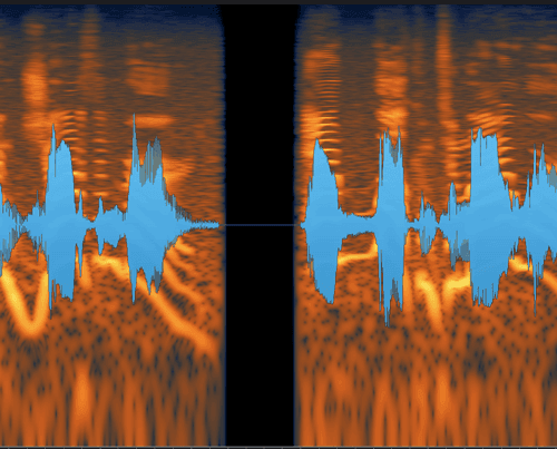 A dropout shown on a spectrogram