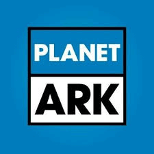 Planet Ark logo with blue top section labeled PLANET and white bottom section labeled ARK.