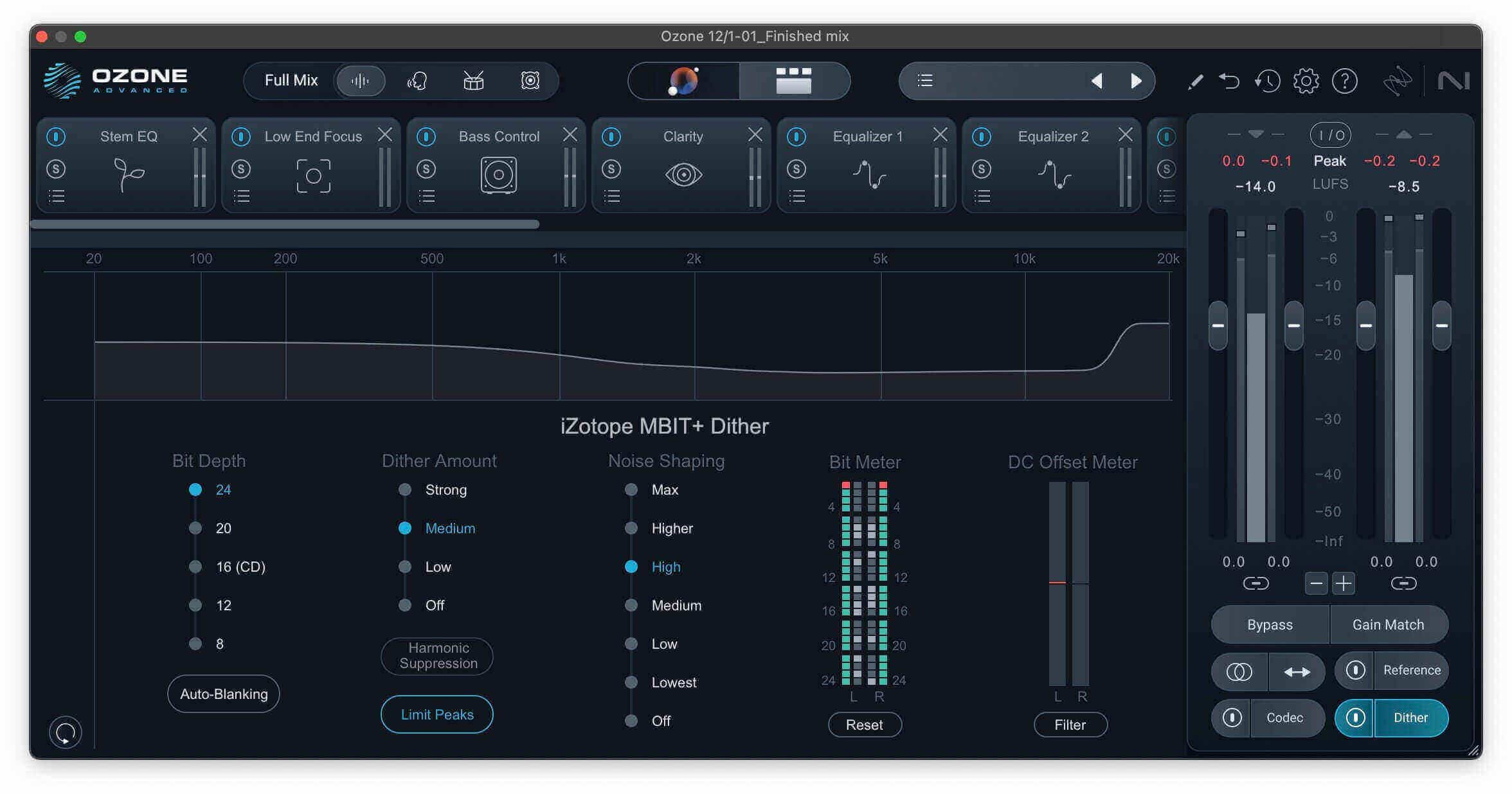 iZotope Ozone dithering tools