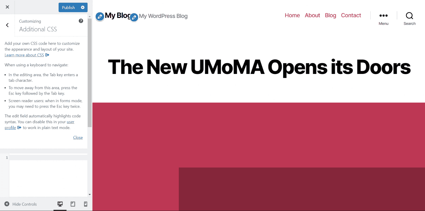 WordPress additional css