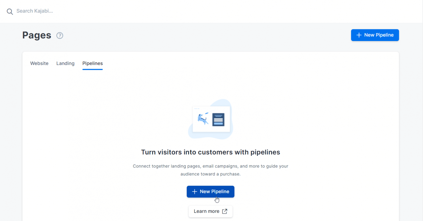 Kajabi create a new pipeline