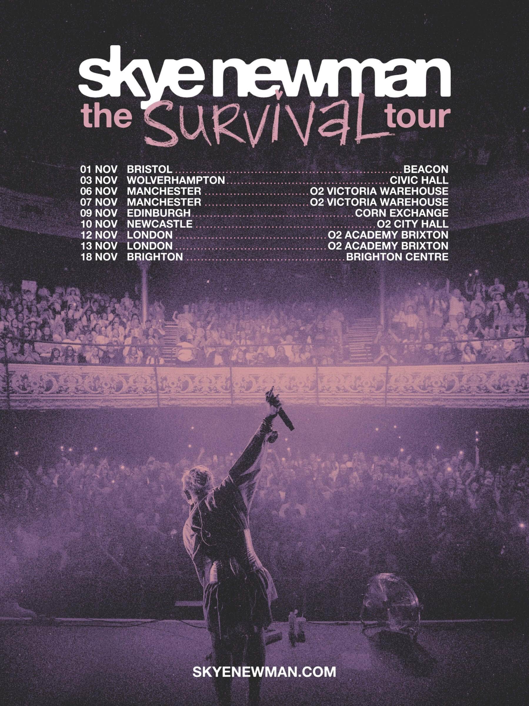 Official poster for Skye Newman's 2026 Survival Tour