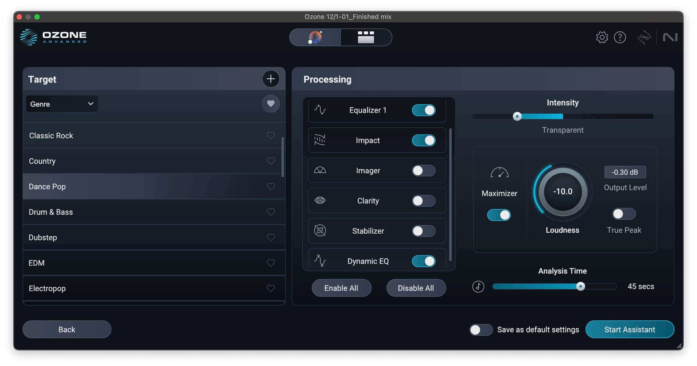Master Assistant can set up a custom signal chain