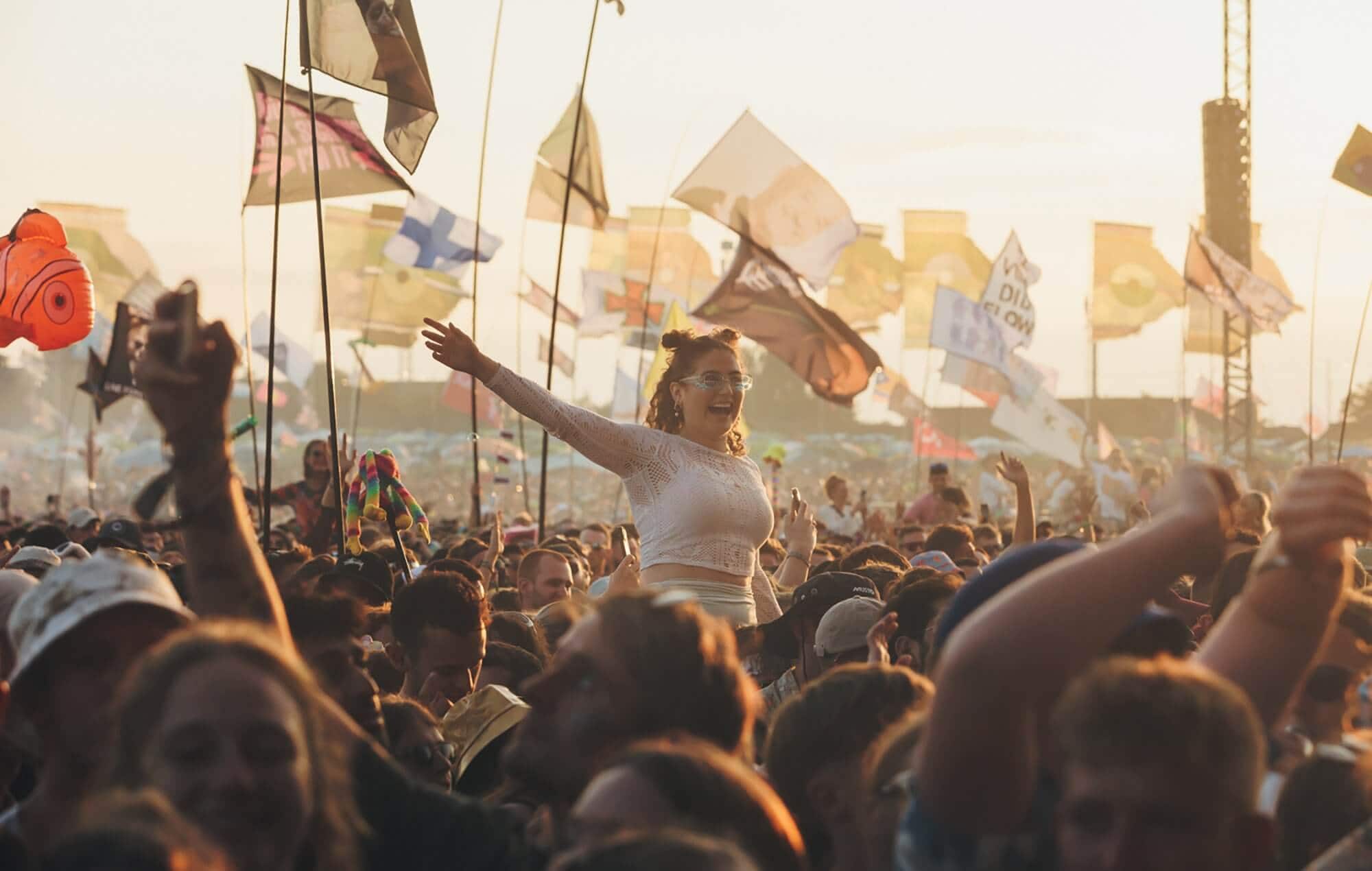 The crowd for Fred Again.. live at Glastonbury 2023