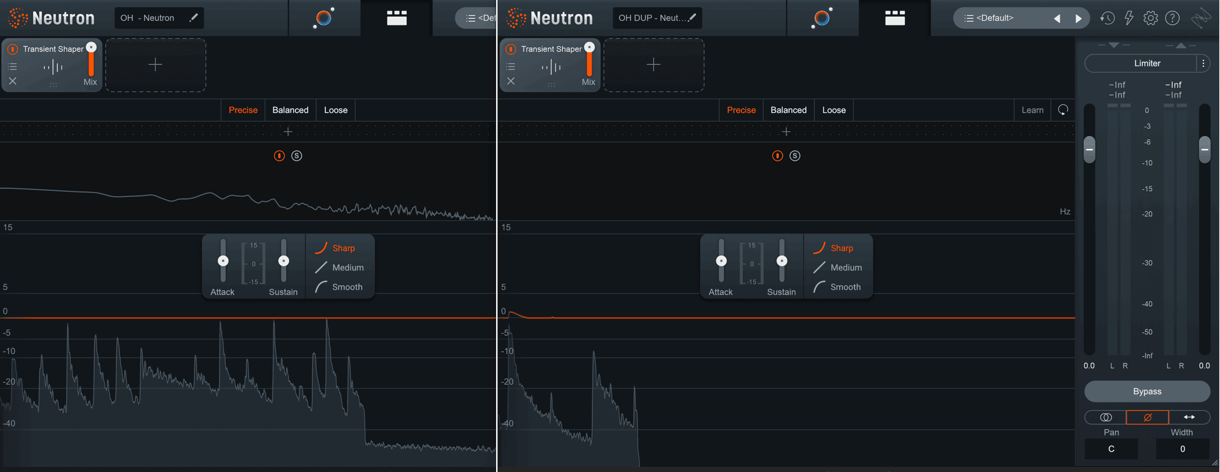 Two instances of Neutron's Transient Shaper