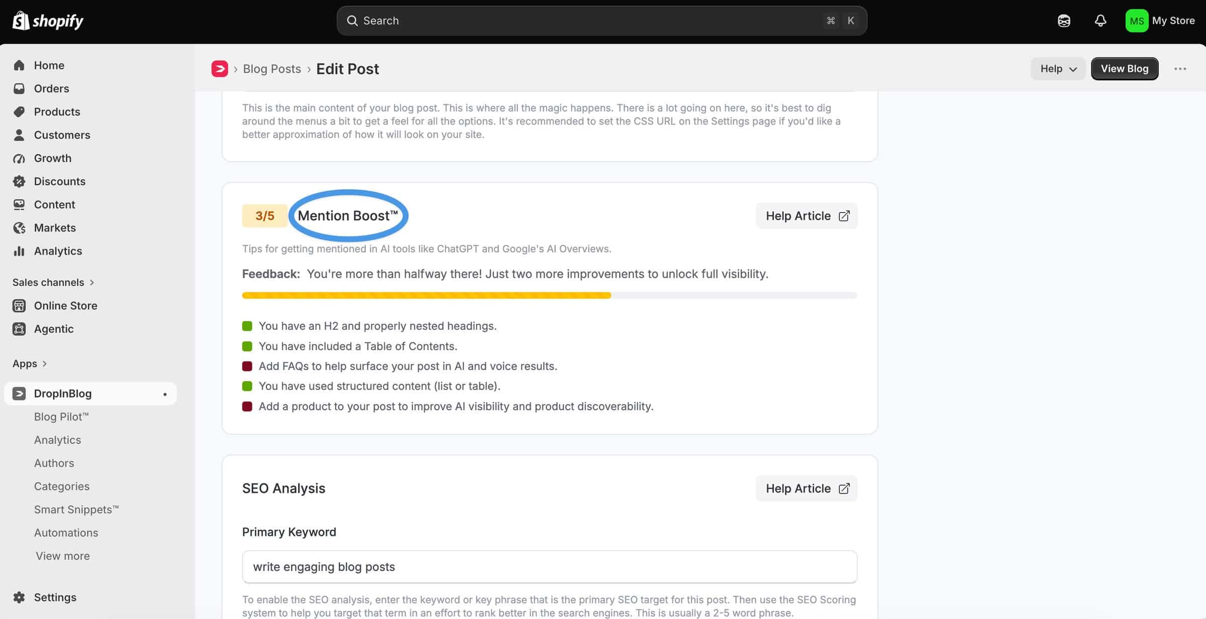 Mention Boost™: Score overview